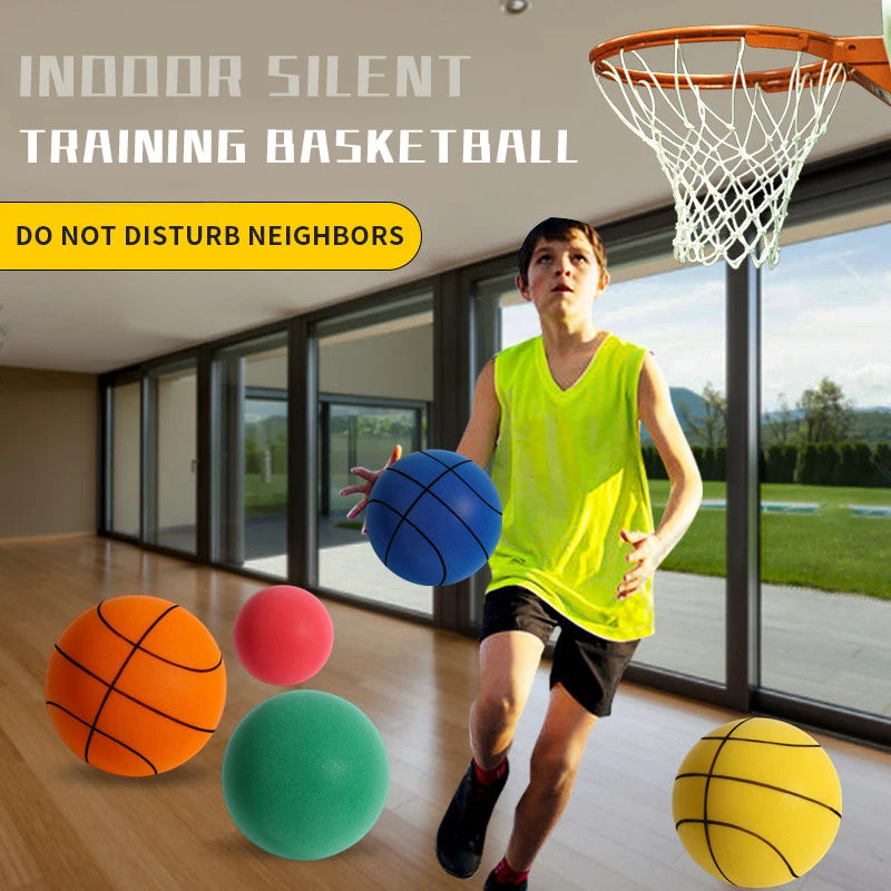 Diameter 24/22/18cm Silent High Density Foam Sports Ball Indoor Mute Basketball Soft Elastic Ball Children Sports Toy Games