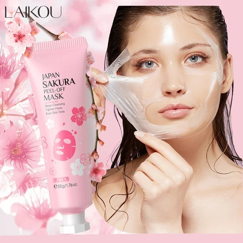 LAIKOU Sakura 24K Gold Peeling Face Mask Anti Wrinkle Whitening Acne Blackhead Removal Facial Tear Off Mask Skin Care Products