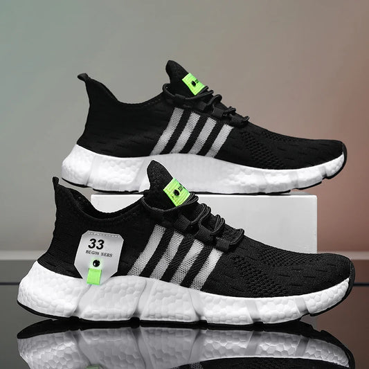 Men’s Thick-Soled Sneakers – Breathable Summer Running & Tennis Shoes, Comfortable Casual Footwear in Large Sizes