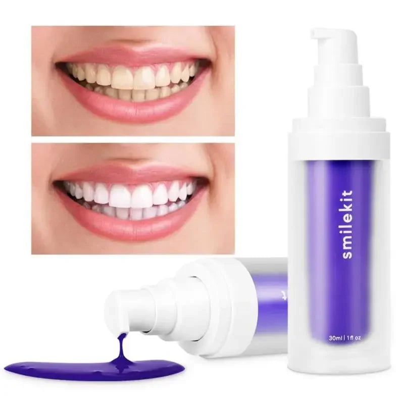 30ml V34 SmileKit Purple Toothpaste Removes Tartar Clean Oral Hygiene Fresh Breath Whitening Teeth Care Products