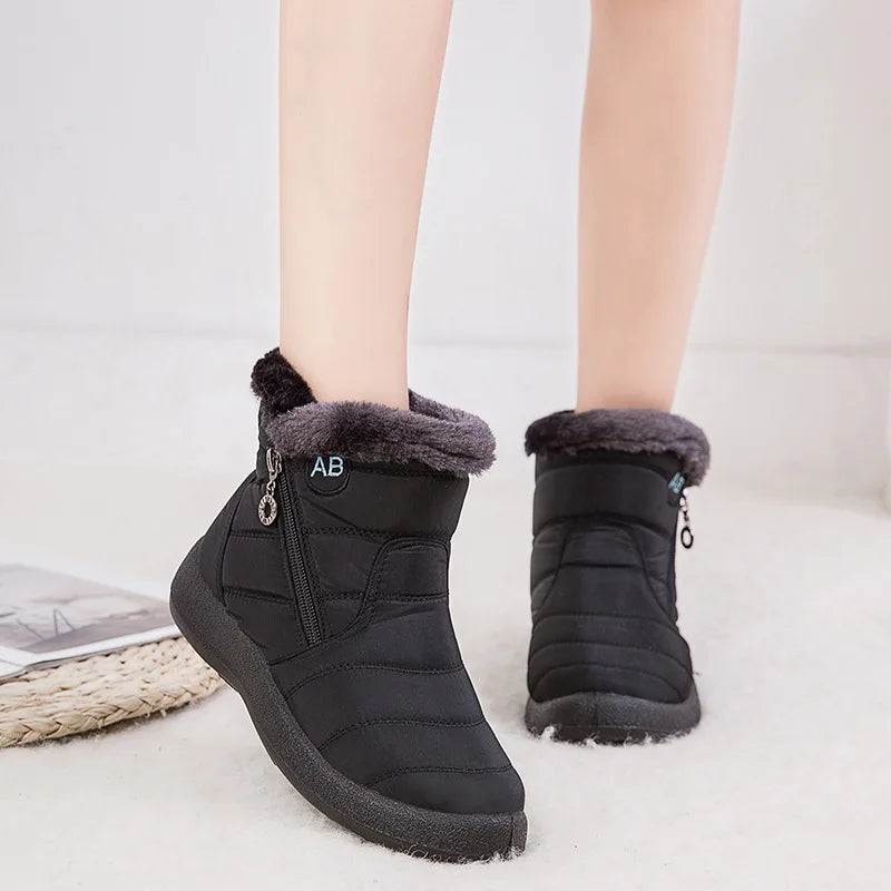 Boots Women  Watarproof Ankle Boots For Winter Shoes Women Keep Warm Snow Botines Female