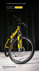 Foldable Mountain Bike for Men & Teens – Dual Shock Absorption, 21-Speed, Road & Off-Road Bicycle for Students & Adults