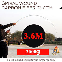 GHOTDA 2.1M -3.6M Carp Fishing Rod feeder Hard FRP Carbon Fiber Telescopic Fishing Rod fishing pole