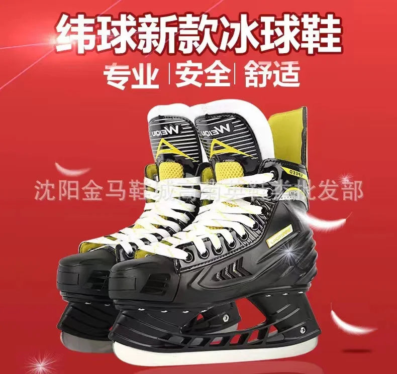 Ice Hockey Knife Skating Sneakers, Ice Skate Shoes, Leather Blade, Real Ice, Adult, Children, Indoor Sports, Beginners, New