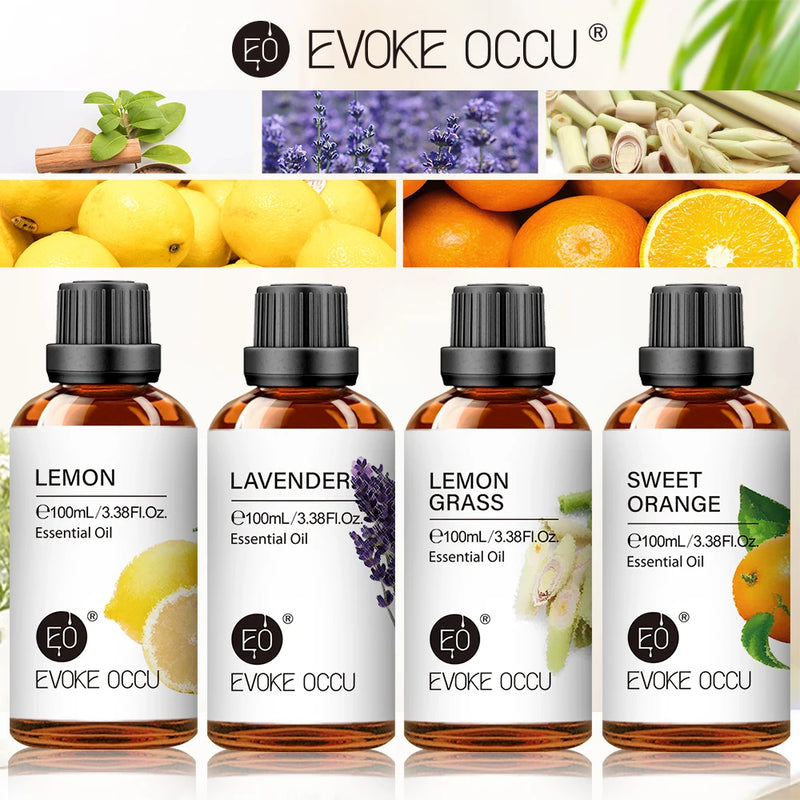 EVOKE OCCU100ML Essential Oils, Lavender Vanilla Eucalyptus Jasmine Rose Mint Oil for Diffuser, Humidifier, Scented Candles