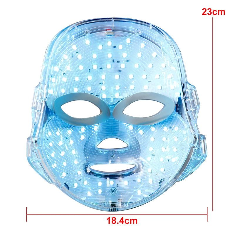 LED Facial Mask Photon Therapy Brightening 7 Colors Face Skin Rejuvenation Acne Care Shrinking Pores Anti-Wrinkle Home Facial