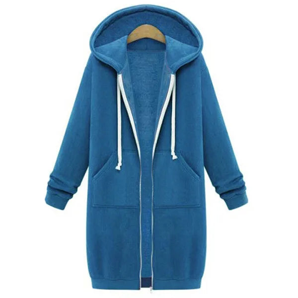 Autumn Long Plush Sweater Womens Oversized Loose Hooded Jacket Cardigan for Women