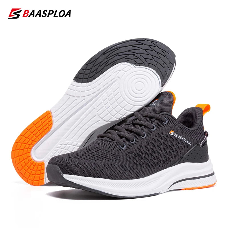 Baasploa Lightweight Running Shoes For Men 2023 Men's Designer Mesh Casual Sneakers Lace-Up Male Outdoor Sports Tennis Shoe