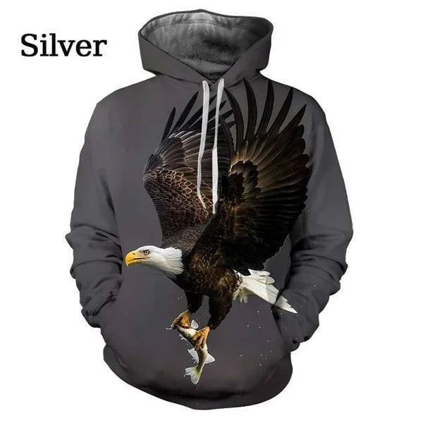 Fashion Funny Street Animal Print Eagle 3d Hoodie Unisex Long Sleeve Hoodie