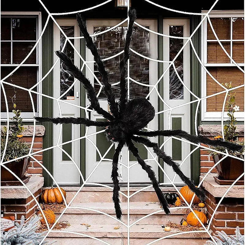 Giant Black Plush Spider Halloween Decorations Outdoor Scary Large Spiders Halloween Party Bar Haunted House Horror Props