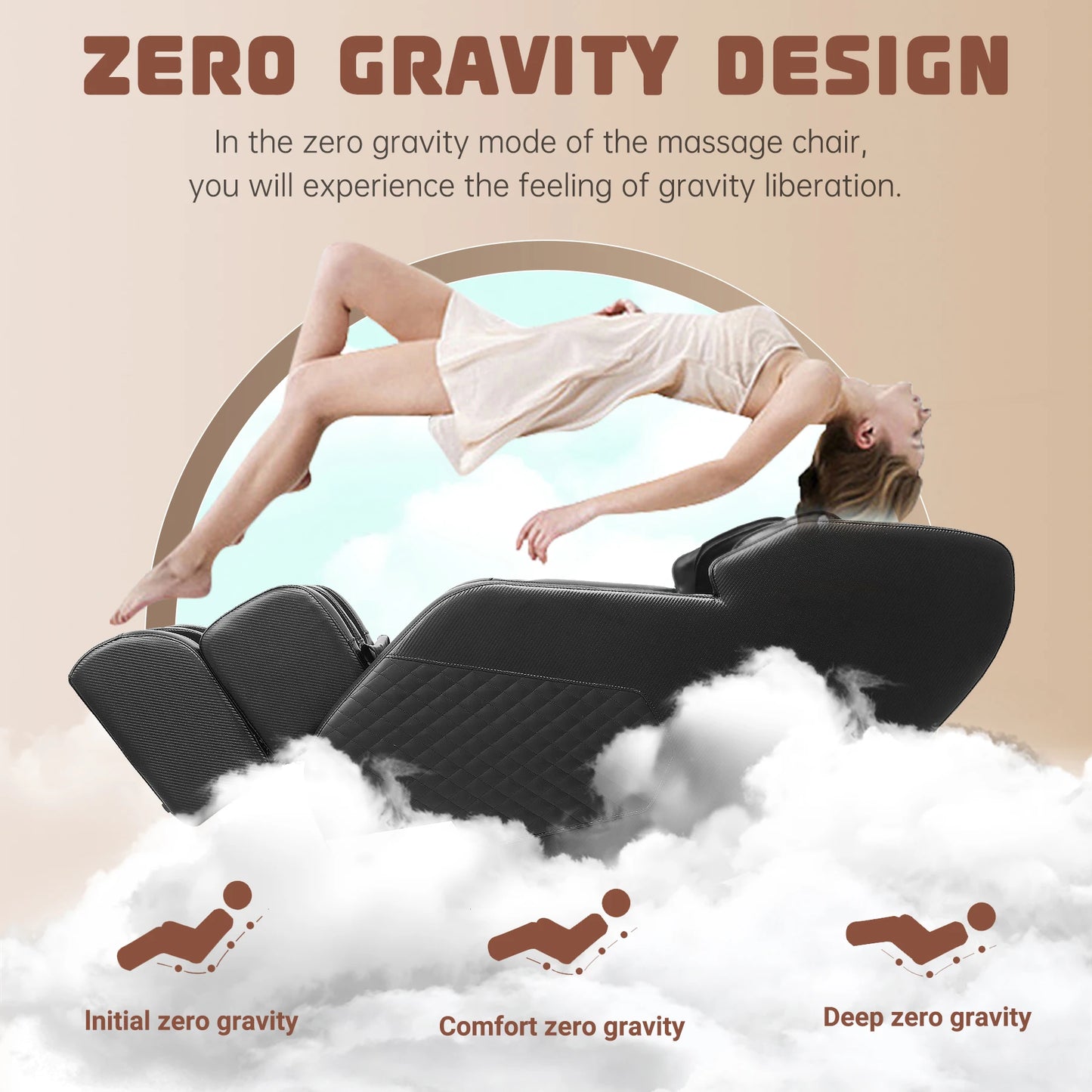 Massage Chair Recliner, Zero Gravity Full Body Massage Chair with Airbags, Heating, Bluetooth Speaker and Foot Rollers