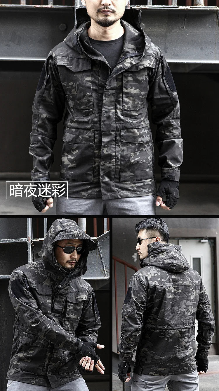 M65 Casual Quick Dry Tactical Windbreaker Outwear Trench Men Waterproof Flight Pilot Coat Hoodie Man Field Jacket