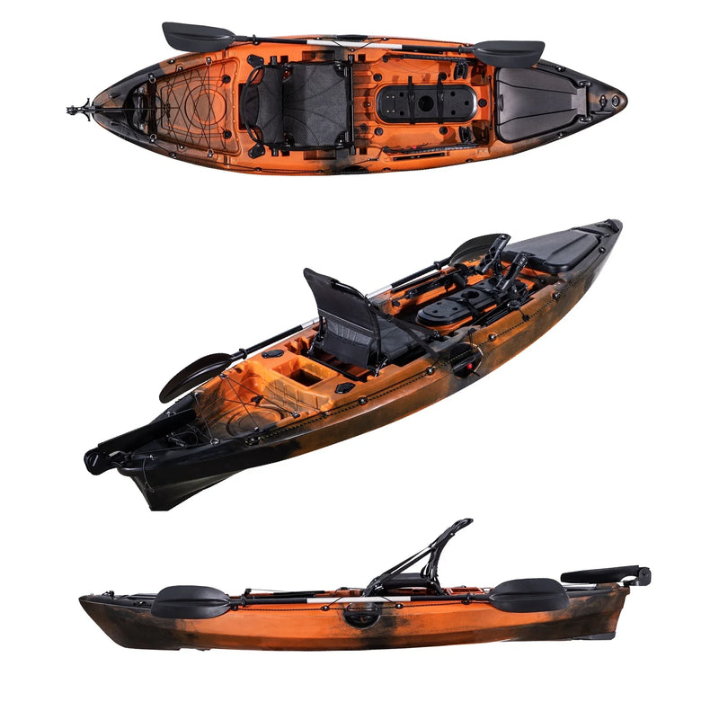 10ft Single Seat Canoe/Kayak, 1 Paddle, Capacity 200kg, 3.1m, UV Protection, New Design PE Material Fishing Kayak