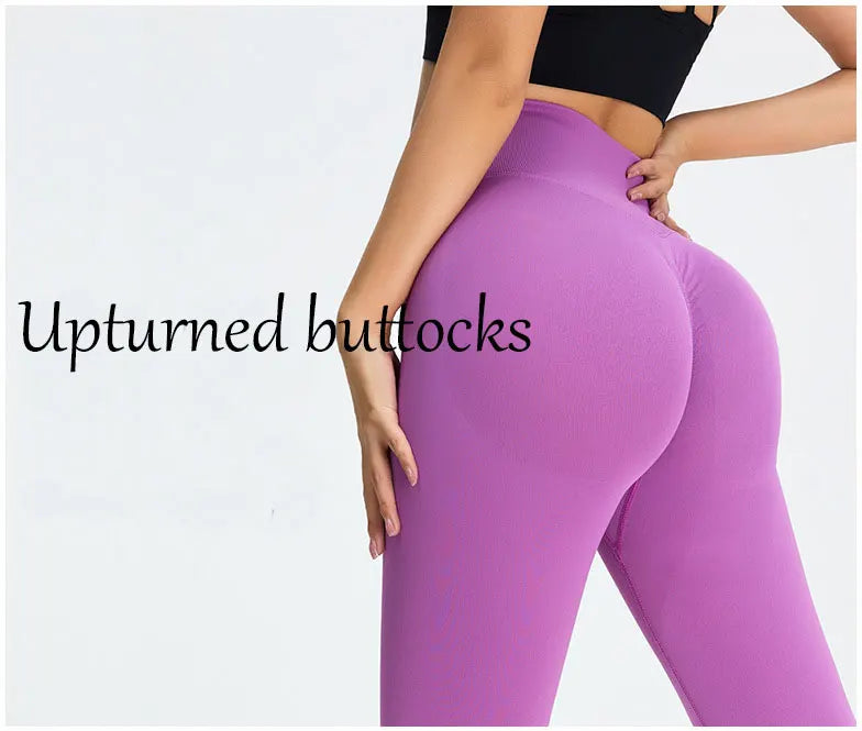 Seamless High Waist Nude Yoga Pants Women's Honey Peach Hip Lifting Tight Fitness Pants Quick Dried Exercise Push Up Yoga Pants