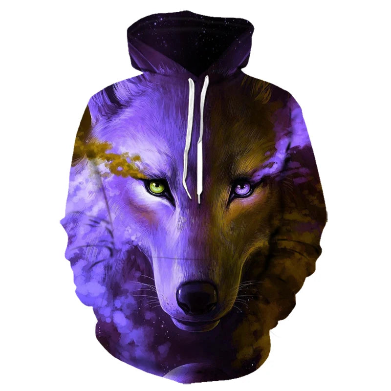 Animal Wolf 3D Printed Hooded Sweatshirts Men Women Fashion Casual Oversized Pullover Hip Hop Harajuku Streetwear Hoodies