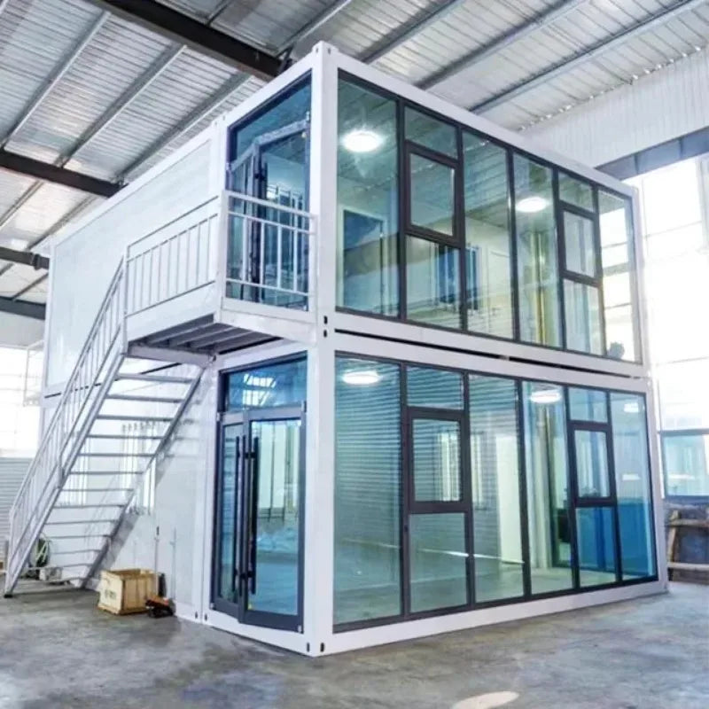 Movable Container House Double Storey Villa with Terrace 3 Unit Modular House Office Homestay Hotel Holiday House Activity Room