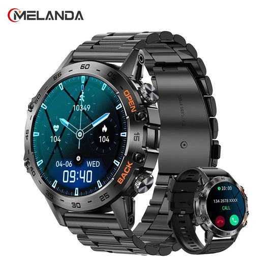 MELANDA Steel 1.39 Bluetooth Call Smart Watch Men Sports Fitness Tracker Watches IP67 Waterproof Smartwatch for Android IOS MD52