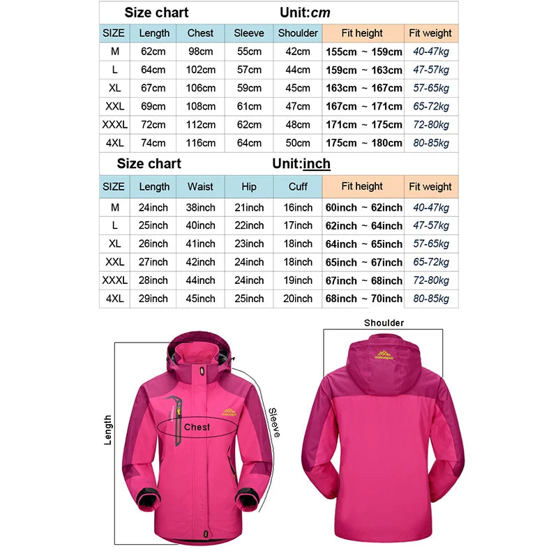 Autumn Women's Waterproof Jacket Outdoor Softshell Raincoat for Hiking Travel Trekking Camping Jacket Windbreaker