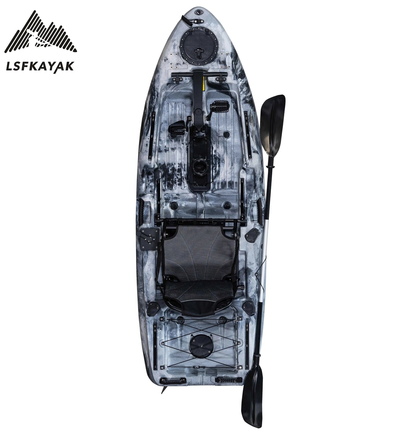 8FT Motorized Pedal Drive Kayak, HDPE Material, CE Certificate, Single Seat  2.5M for Fishing, Leisure, Patrol