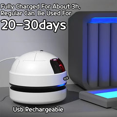 Mini Cordless Desk Vacuum: Portable Keyboard Cleaner & Dust Extractor | Handheld Rechargeable Sweeper for Home, Office, and Car - Sleek Design