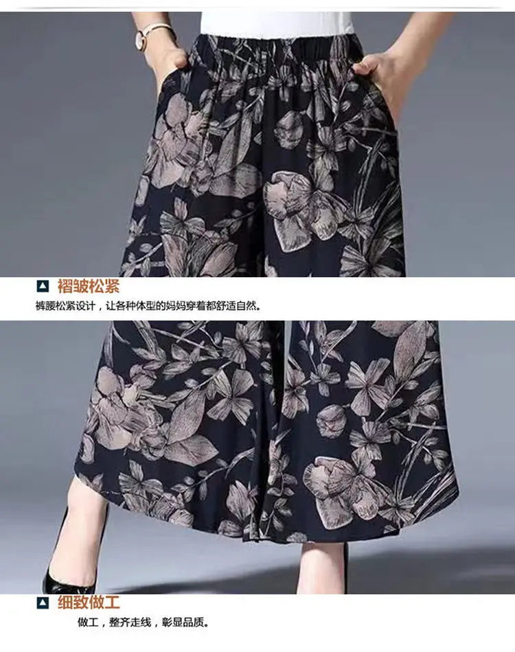 Ice Silk High Waist Wide Leg Pant Women Tie Dye Pocket Loose Korean Casual Fashion Versatile Print Straight Trousers