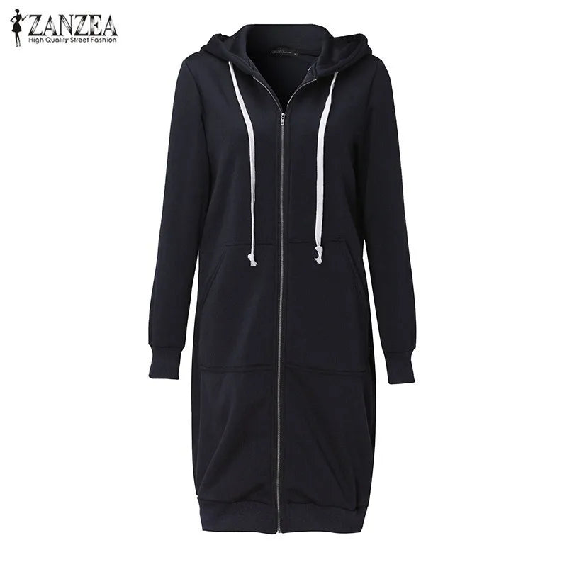 Autumn Long Plush Sweater Womens Oversized Loose Hooded Jacket Cardigan for Women