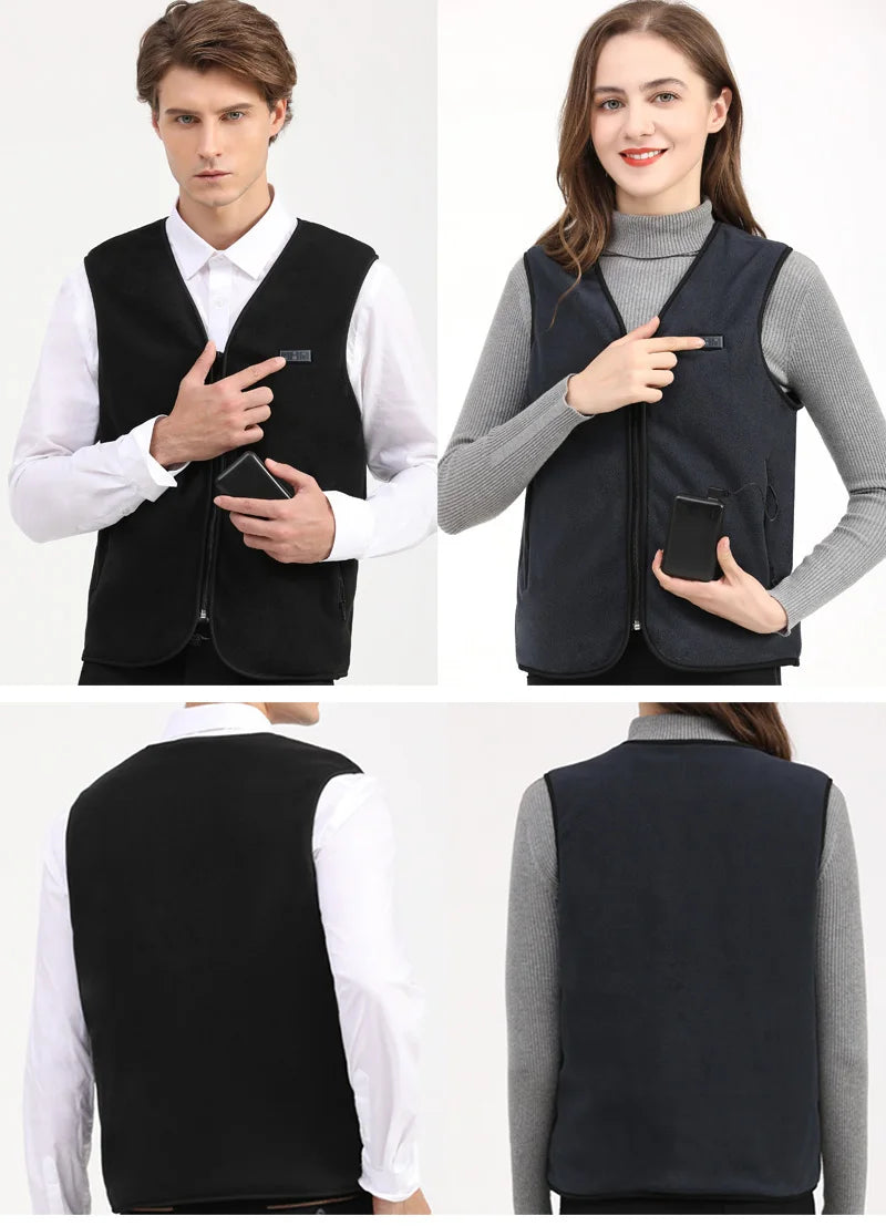 10 Areas Heated Vest Men Women Usb Electric Self Heating Vest Warming Waistcoat Heated Jacket Washable Thermal Heated Clothes