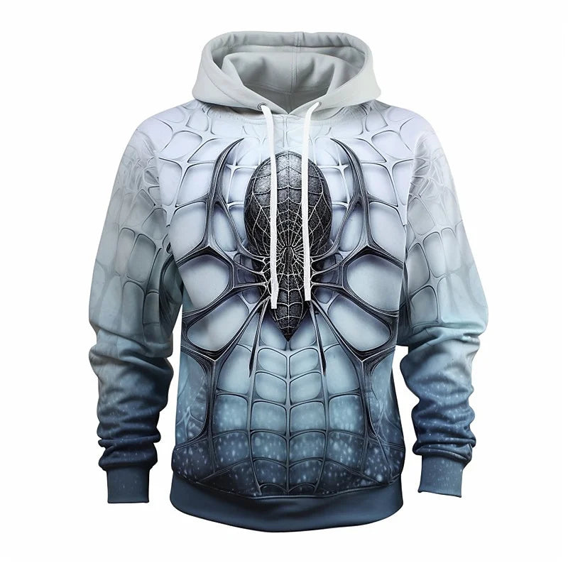 Autumn Fashion Sweatshirts For Men 3D Print Spider Pattern Leisure Cosplay  Oversized Hoodie Hip Hop Trend Harajuku Streetwear