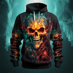 3D Skull Print Hoodies For Men Fashion Autumn Sweatshirts Hip Hop Trend Harajuku Vintage Clothes Loose Top
