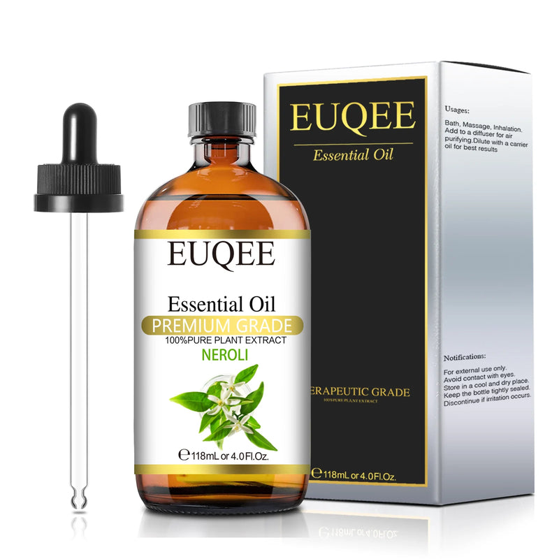 EUQEE 118ML Large Bottle Essential Oil For Humidifier Neroli Helichrysum Eucalyptus Jasmine Aroma Oil,DIY Soap,Massage,Fresh Air