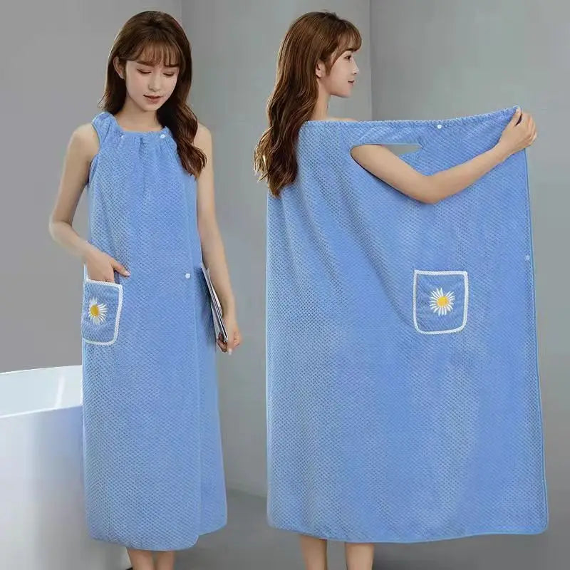 Large Bath towels For Body coral velvet Bath Towels Fashion Lady Wearable Fast Drying Beach Spa Bathrobes Bath Skirt