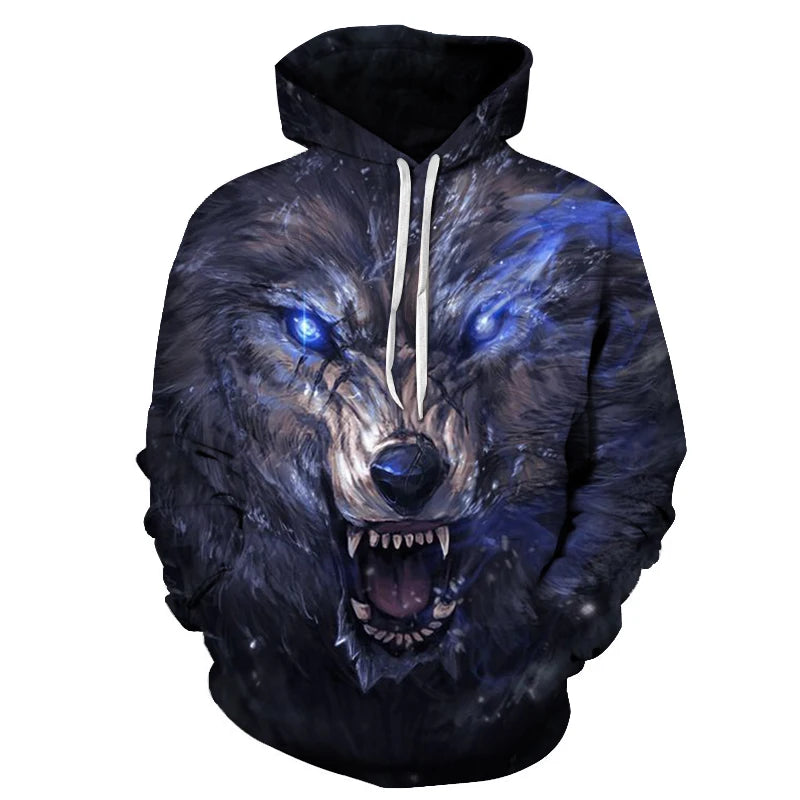 Animal Wolf 3D Printed Hooded Sweatshirts Men Women Fashion Casual Oversized Pullover Hip Hop Harajuku Streetwear Hoodies