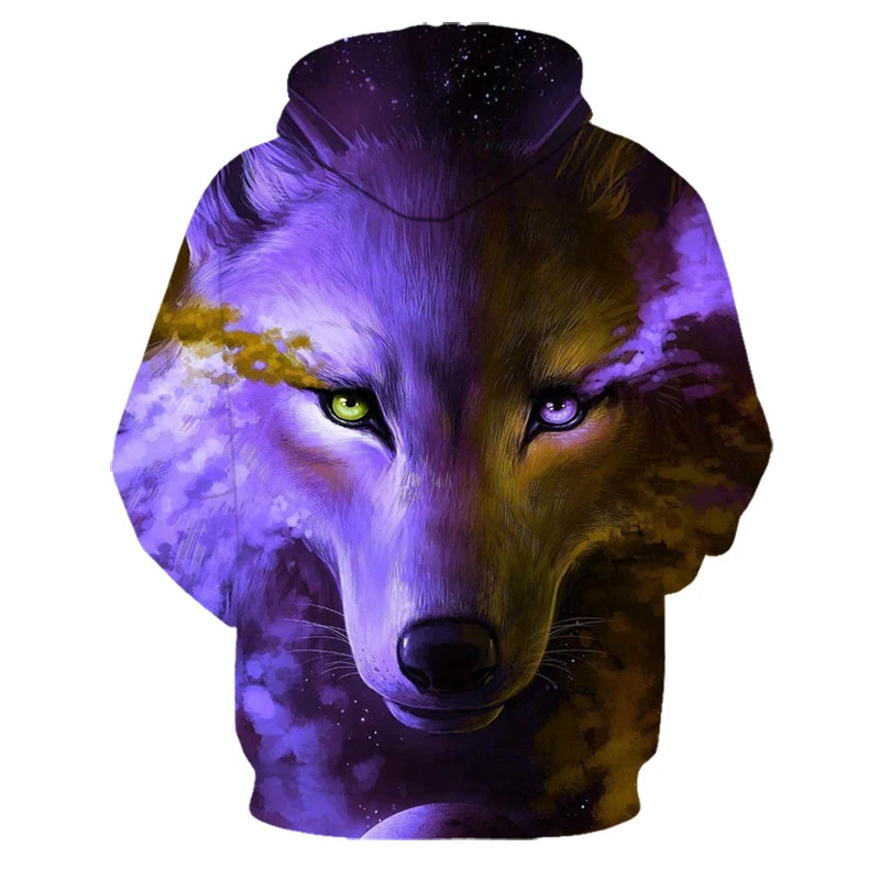 Animal Wolf 3D Printed Hooded Sweatshirts Men Women Fashion Casual Oversized Pullover Hip Hop Harajuku Streetwear Hoodies