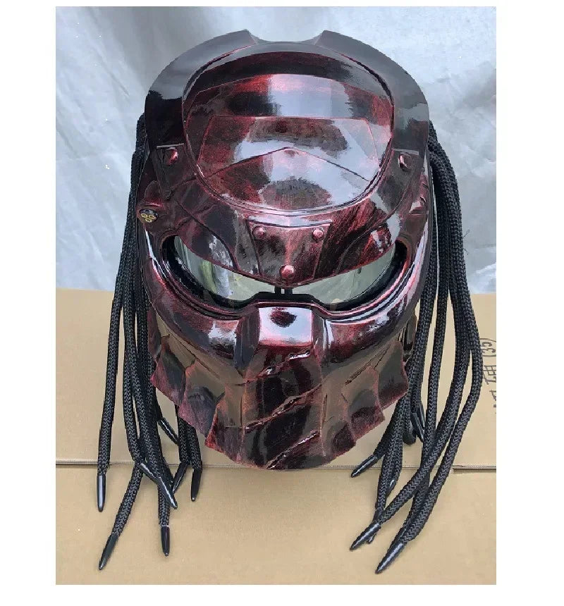 Iron Blood Warrior Predator Motorcycle Helmet – Retro Off-Road Full-Face Helmet for Men | Personalized Design | DOT & ECE Certified