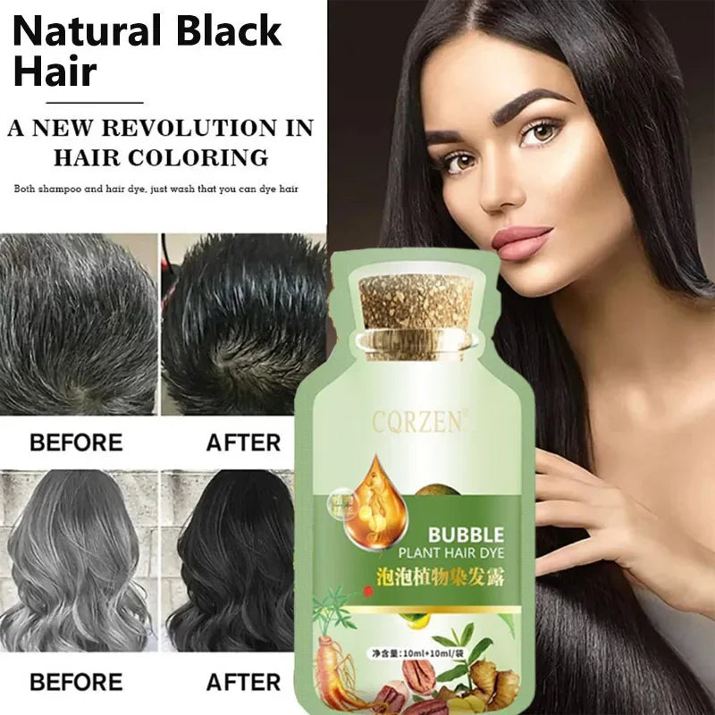 Pure Natural Herbal Hair Dye Shampoo 5 Minutes Change Hair Color Non-irritating Repair Gray White Fashion Hair Care Women Men