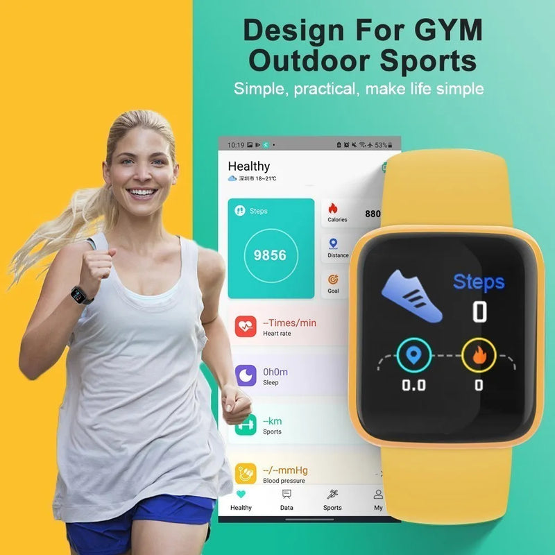 2024 Smart Watch Kids Bluetooth Fitness Tracker Macaron Smartwatch for Men Women Blood Pressure Smart Bracelet for Android IOS