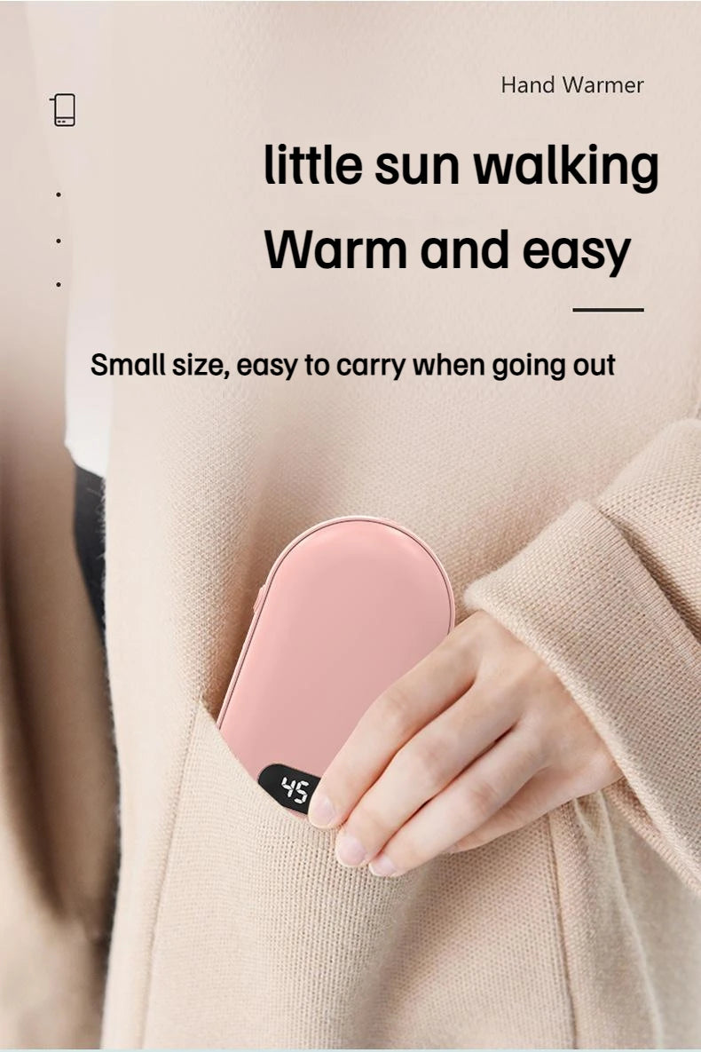 New Hand Warmer Power Bank 2in1 USB Rechargeable Winter Mini Hand Warmer Electric Heater Pocket Warmer high-capacity Winter Gift