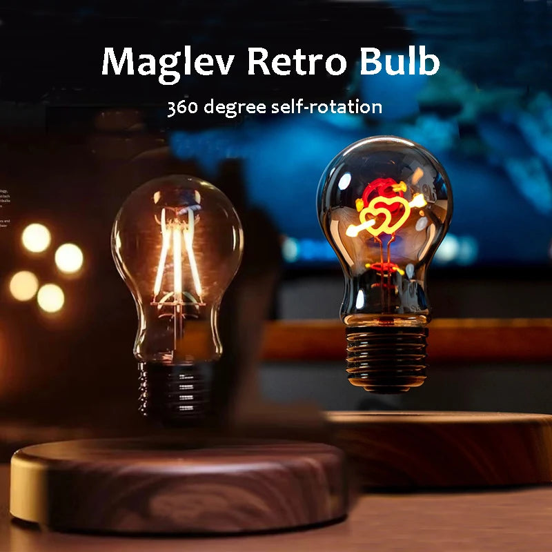 Maglev Bulb Lamp Metro Classic Glass Bulb Magnetic Levitation 360dgree self Rotating Light Unique Gift Office Desk Table Decor