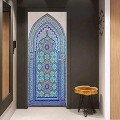 Sticker Door Stickers Home Decor Art Mural Living Room Great Mosque of Mecca Vinly Wallpaper Wall Stickers Porch door mural