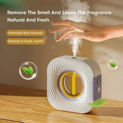 Smart Aroma Diffuser & Air Purifier – Digital Display, USB Rechargeable, 4 Gears, Wall Mount or Tabletop Essential Oil Humidifier