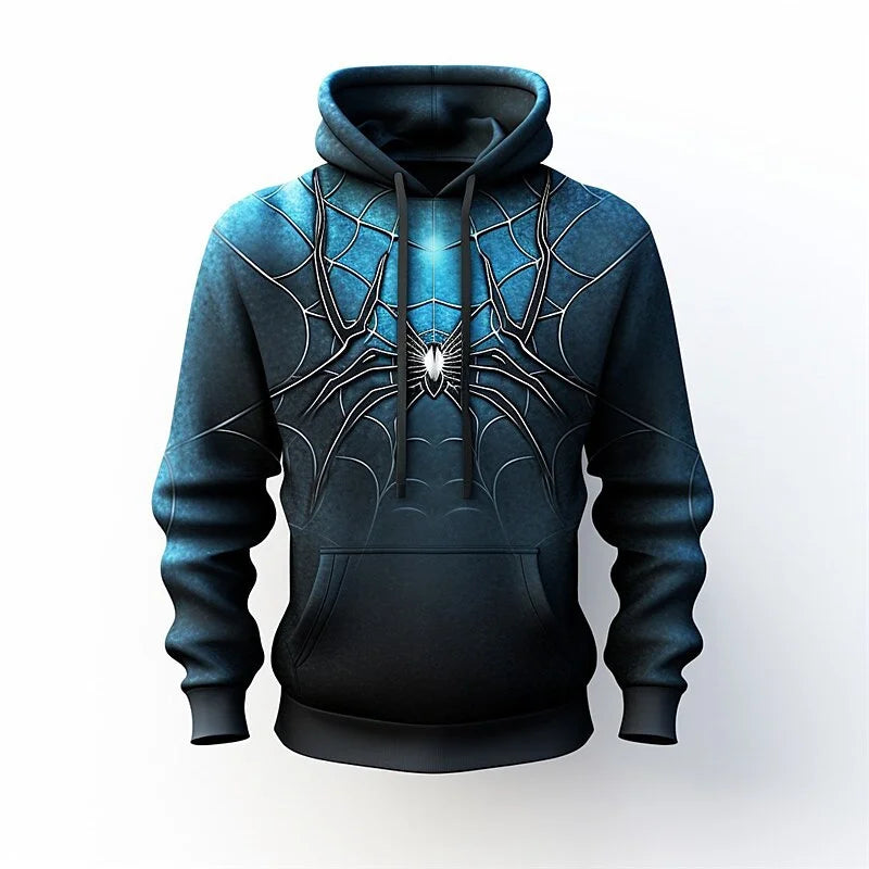 Autumn Fashion Sweatshirts For Men 3D Print Spider Pattern Leisure Cosplay  Oversized Hoodie Hip Hop Trend Harajuku Streetwear