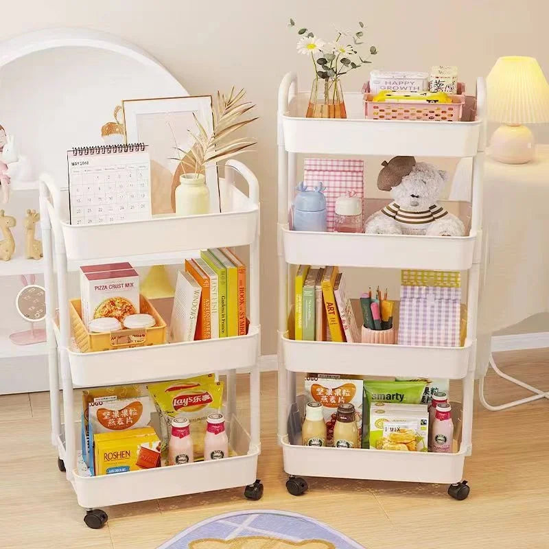 Mobile Storage Rack Trolley Bedroom Multi-Layer Storage Racks Organizer Household Kitchen Multifunctional Cart With Wheels Shelf