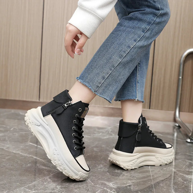 2024 New Women Sneakers Luxury Fashion High Top Women Boots Platform Casual Shoes Outdoor Running Shoes for Women Tenis De Mujer