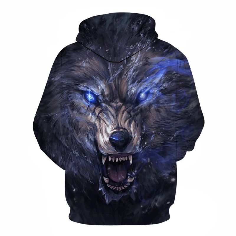 Animal Wolf 3D Printed Hooded Sweatshirts Men Women Fashion Casual Oversized Pullover Hip Hop Harajuku Streetwear Hoodies