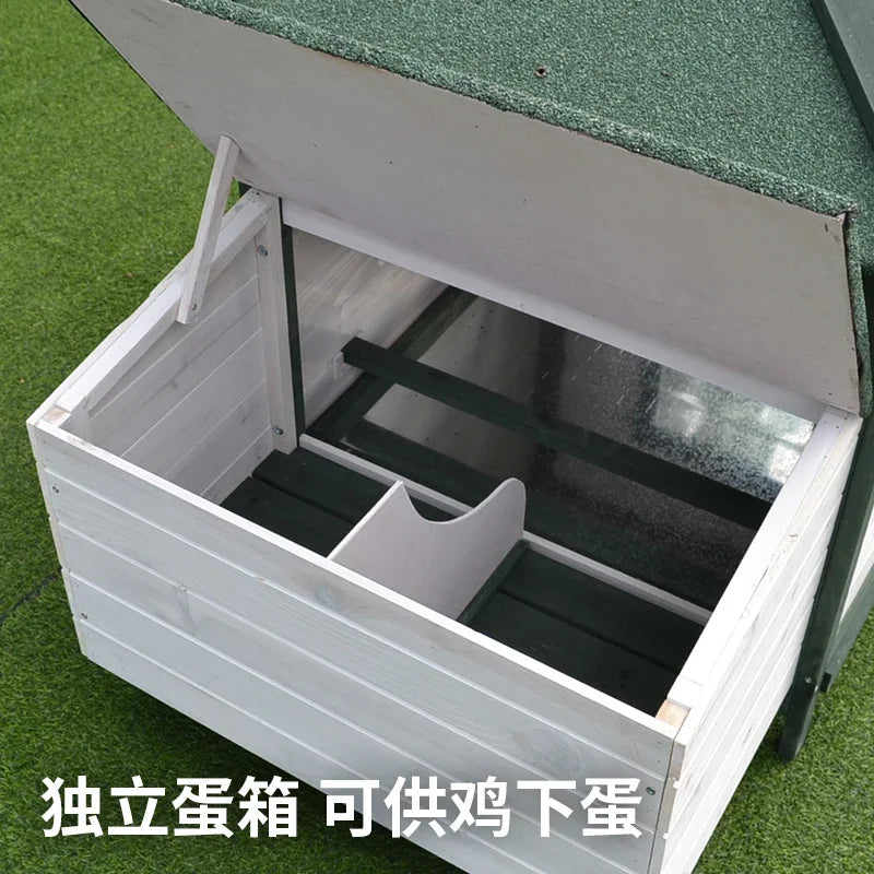 Outdoor Solid Wood Chicken Coop Chicken Nest Rabbit Coop Pigeon Coop Dog Cat Pet House Balcony Garden Garden Villa Green