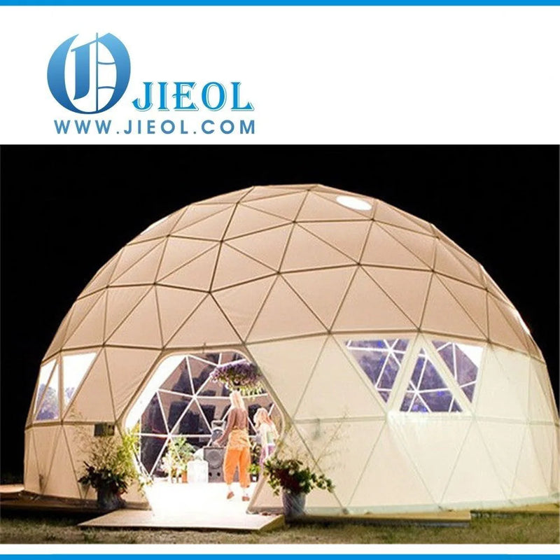 Popular Luxury hotel glamping prefab dome home tent with toilet for camping resort