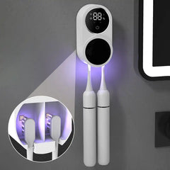 UV Toothbrush Sanitizer & Holder | Portable Toothbrush Sterilizer | Automatic UV Disinfectant | Toothpaste Organizer | Bathroom Accessories