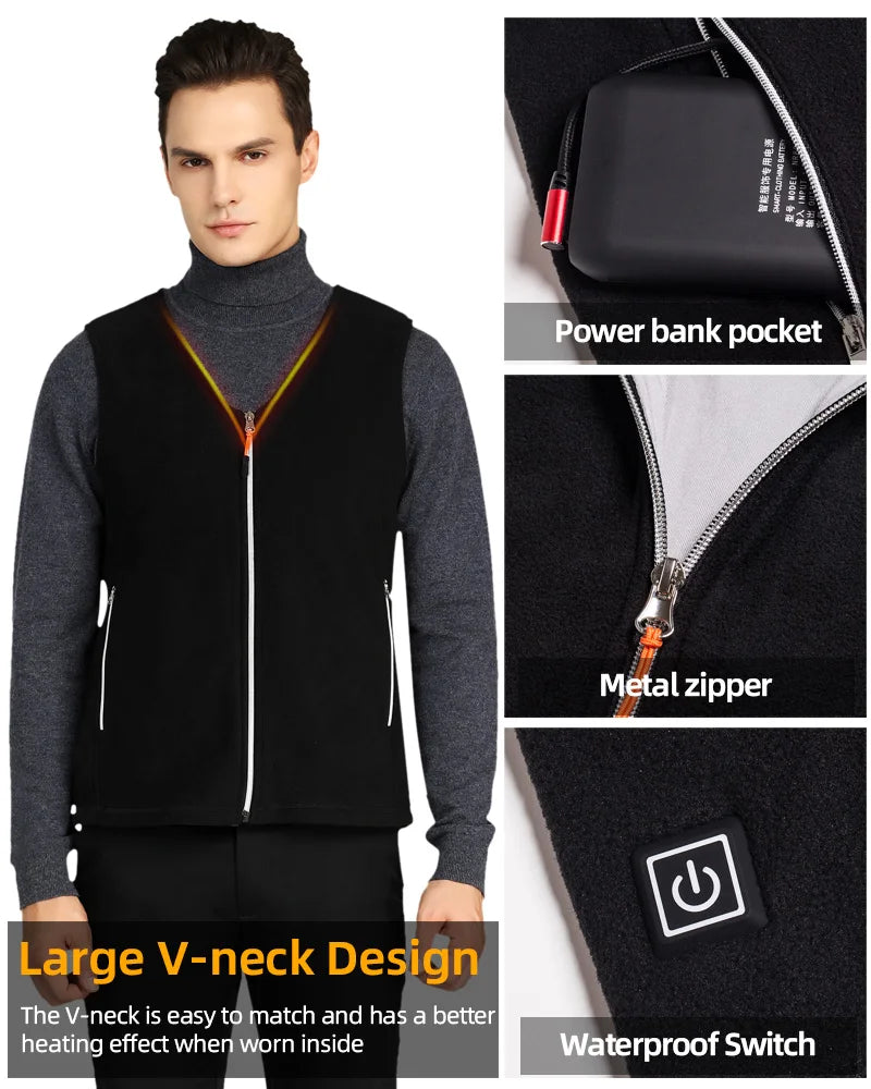 10 Areas Heated Vest Men Women Usb Electric Self Heating Vest Warming Waistcoat Heated Jacket Washable Thermal Heated Clothes