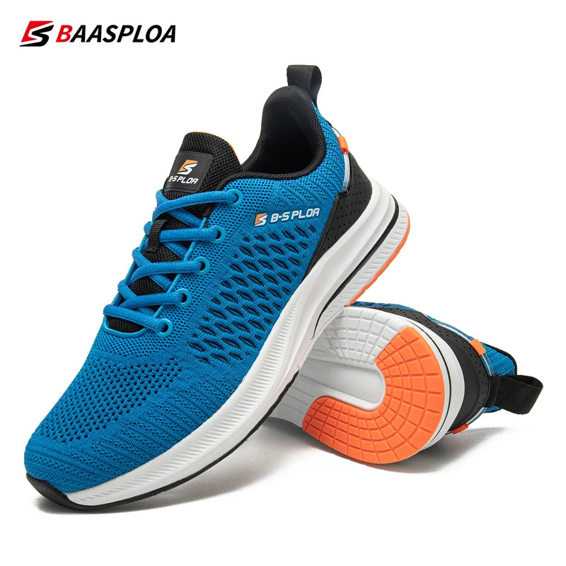 Baasploa Lightweight Running Shoes For Men 2023 Men's Designer Mesh Casual Sneakers Lace-Up Male Outdoor Sports Tennis Shoe