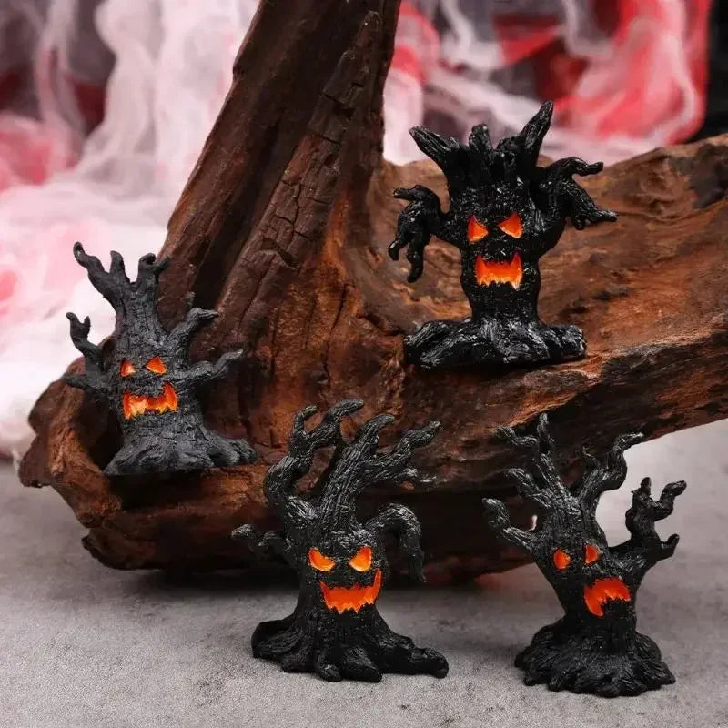 Halloween Dryad Micro Landscape Ornaments  Horror Atmosphere Mini Dryad Shape Resin Ornament for Halloween  Tree Demon Ornament